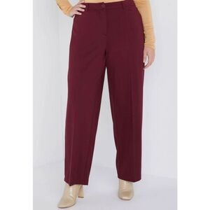 Ashely Stewart Women’s Straight Leg Pants sz 12 Burgundy NEW # F575